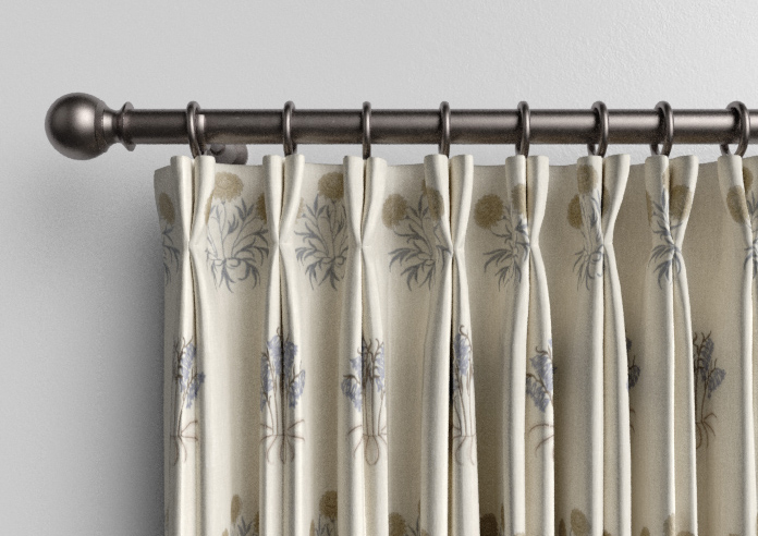 William Morris At Home Lily Flower Embroidery, Woad - Made to Measure Curtains - Image 10